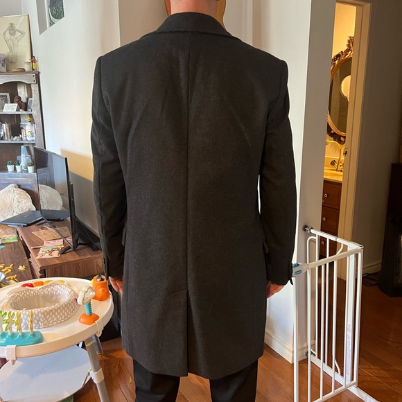 Men’s Hugo Boss wool coat- size 42 - charcoal - Picture 4 of 10